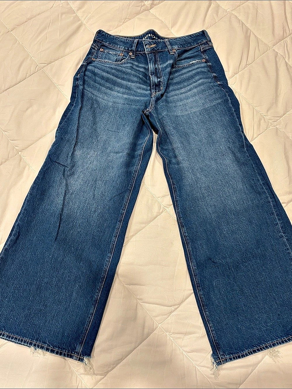 American Eagle Super High-Rise Baggy Wide Leg Wide Leg Jeans Blue Size 10